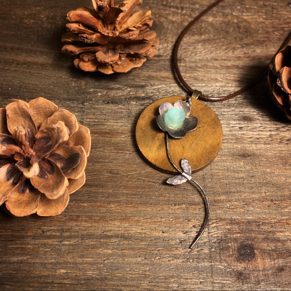 Artisan Sterling Silver Flower Pendant Necklace